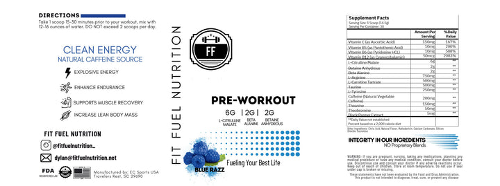 Blue Razz Pre Workout