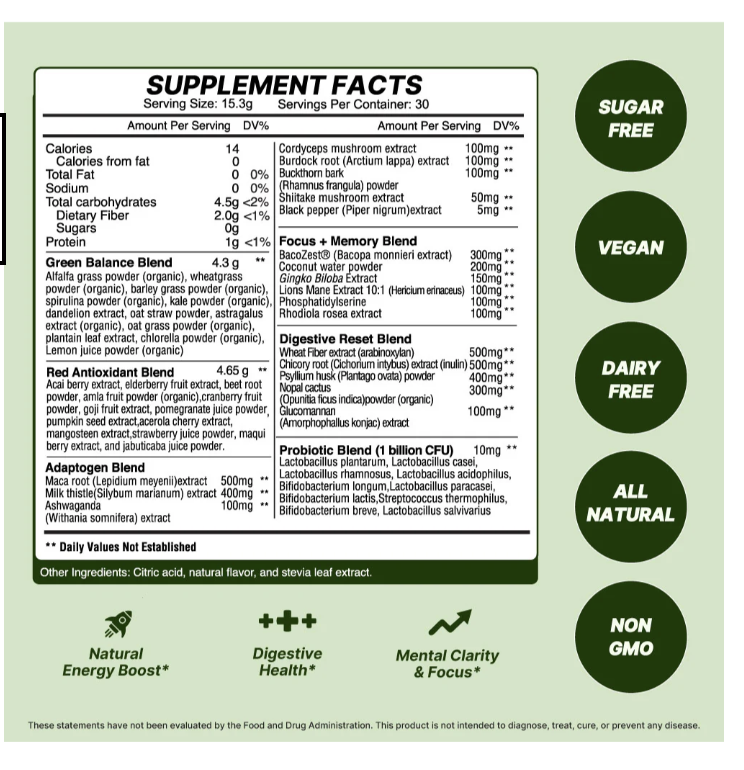 Greens & Reds + Brain Boost Superfoods
