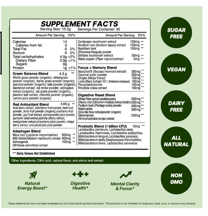 Greens & Reds + Brain Boost Superfoods