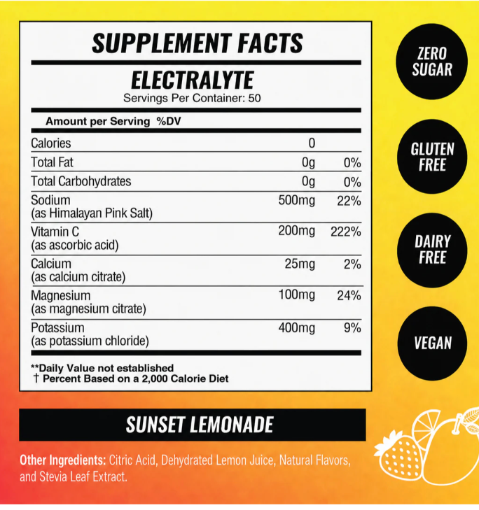 Hydralyte Electrolytes - Intense Hydration - Sunset Lemonade