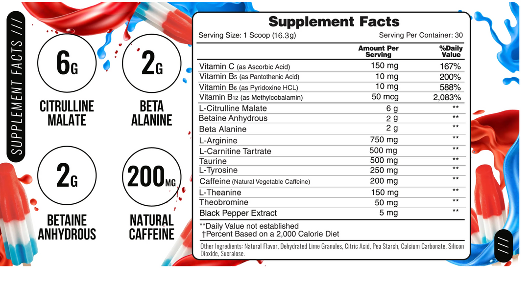 Xtreme Force Pre-Workout - Energy, Power, and Focus Amplifier - Rocket Pop