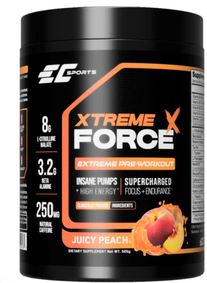 Xtreme Force Pre Workout - Energy, Power, and Focus Amplifier - Peach